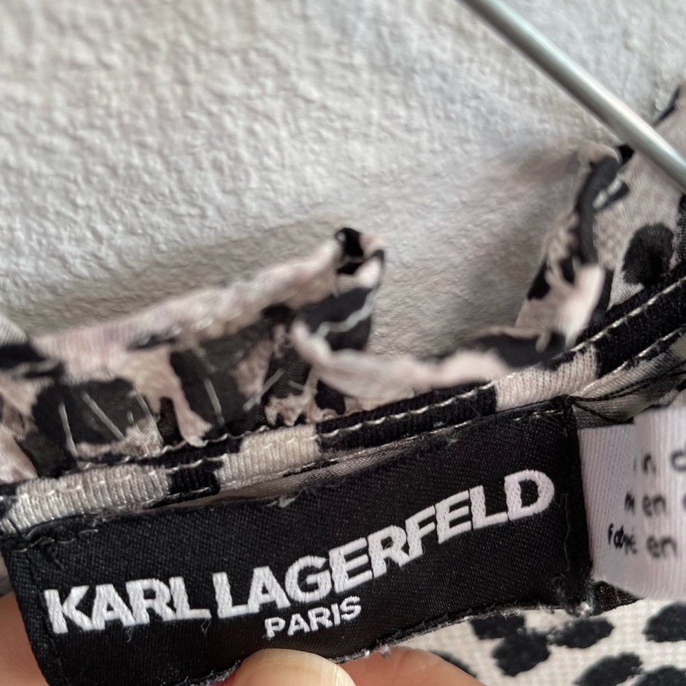 Karl Lagerfeld Paris animal print ruffle top - Picture 8 of 10